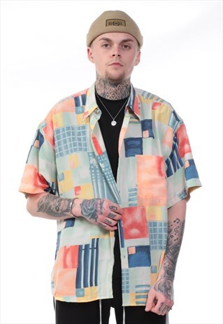VINTAGE ABSTRACT PRINT 90S SHIRT