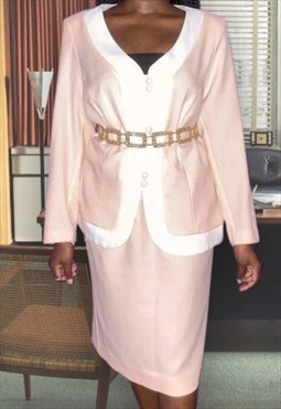 Pale pink 80s Vintage skirt suit 