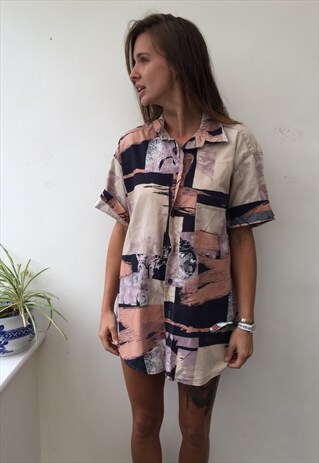 CRAZY PATTERN OVERSIZED RETRO VINTAGE UNISEX FESTIVAL SHIRT
