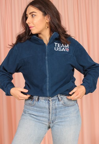 VINTAGE 90S FLEECE JACKET WITH TEAM USA EMBROIDERY