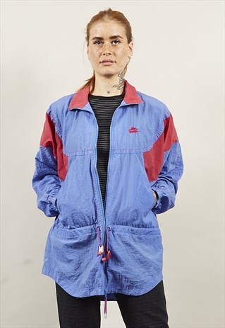VINTAGE 80'S NIKE PURPLE/ RED SHELL SPORTS JACKET