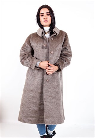 VINTAGE LLAMA WOOL TRENCH COAT J3253