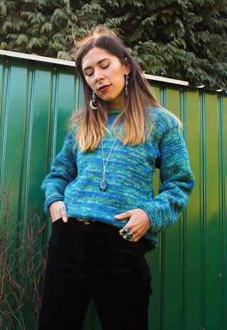FAIRTRADE BLUE KNITTED WINTER JUMPER