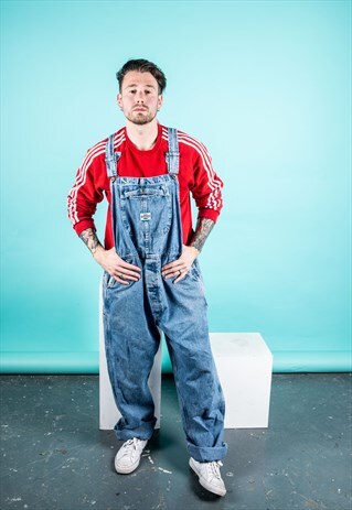 VINTAGE LEE DUNGAREES IN BLUE DENIM