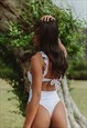SWIMSUIT WITH GATHERED STRAPS IN WHITE