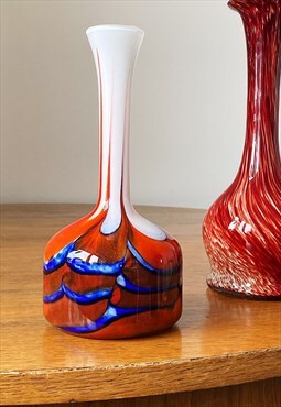Vintage mid century 70s Murano glass minimalist vase revival