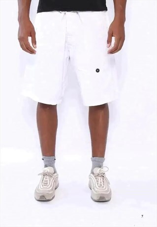 VINTAGE STONE ISLAND POCKET LOGO SHORTS WHITE