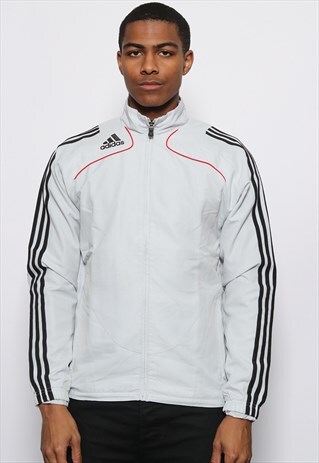 VINTAG ADIDAS LOGO TRACK JACKET GREY