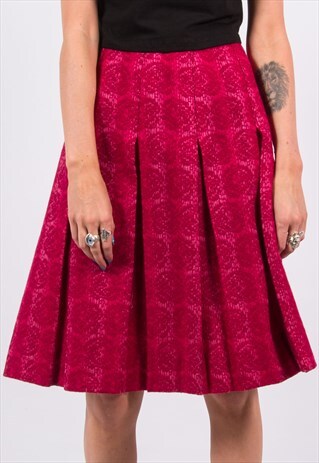 VINTAGE 70'S PATTERNED PLEATED SKIRT