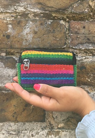 RAINBOW HAND MADE WOVEN MINI WALLET