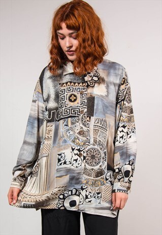 VINTAGE 90'S WAVEY ABSTRACT PATTERN SHIRT