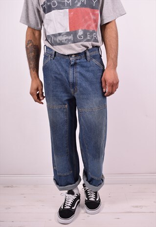 POLO RALPH LAUREN MENS VINTAGE JEANS W31 L32 BLUE 90S