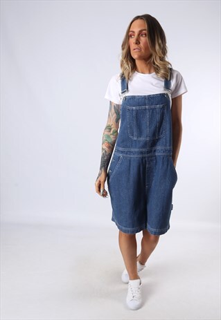 DENIM DUNGAREES SHORTS BILLBASS TALL LENGTH UK 16 (4AI)