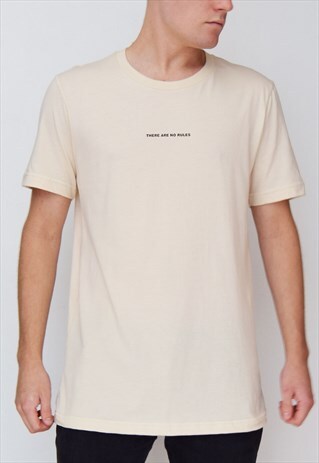BEIGE THERE ARE NO RULES (BLACK) T-SHIRT