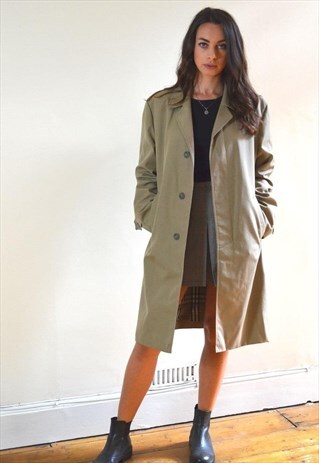 90S VINTAGE BEIGE C&A LONG MAC JACKET