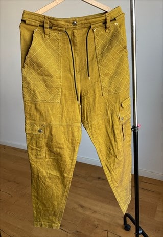 KENZO MUSTARD CARGO TROUSERS