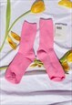 BUBBLEGUM PINK COLOUR BLOCK SOCKS