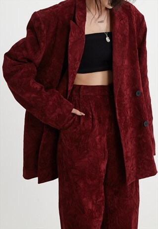 Women's Premium Texture suede pleated suit jacket A VOL.2