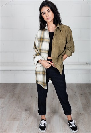 VINTAGE CORDUROY FLANNEL UNISEX RECONSTRUCTED SHIRT