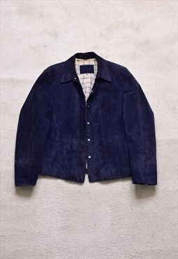 Women's Vintage Marks and Spencer Blue Suede Jacket