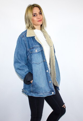 VINTAGE OAKLEY SHERPA DENIM JACKET