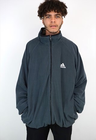 VINTAGE 90'S ADIDAS REVERSIBLE FLEECE JACKET