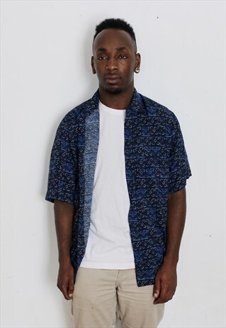 VINTAGE FUNKY PRINT SUMMER SHIRT MEDIUM