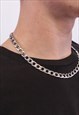 925 STERLING SILVER CURB CHAIN NECKLACE - 9MM, 55CM LENGTH