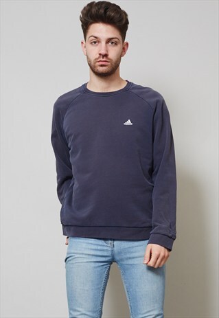90'S DARK GREY OVERSIZED ADIDAS VINTAGE SWEATER