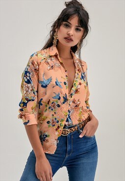 Pink floral shirt