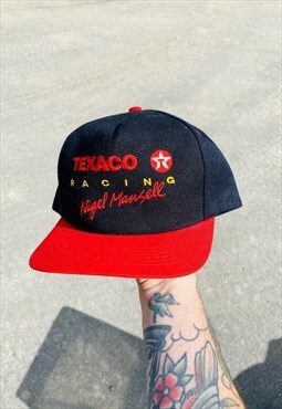 Vintage 90s Texaco Oil Petrol Racing Embroidered Hat Cap
