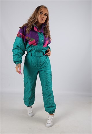 VINTAGE SKISS FULL SKI SUIT SNOW SPORTS UK 10 S (B3C)