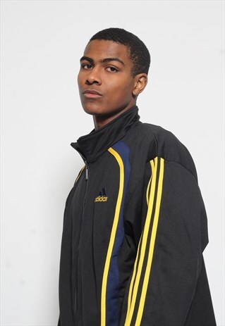 VINTAGE ADIDAS LOGO TRACK JACKET BLACK
