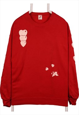 Jerzees 90's heart Crewneck Sweatshirt XXLarge (2XL) Red