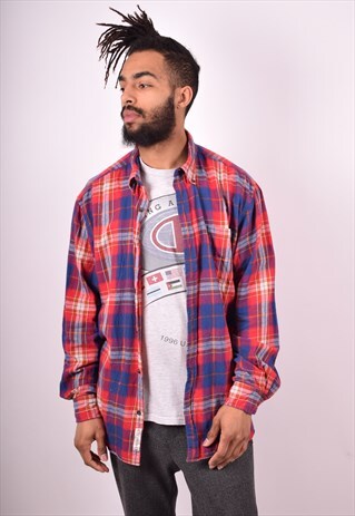 MENS VINTAGE SHIRT XL MULTI CHECK 90S