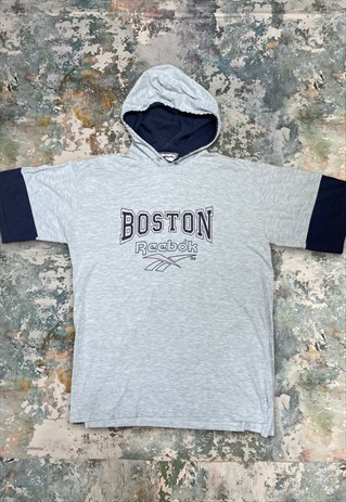 Vintage 90s Reebok Boston Spell Out T-Shirt Hoodie