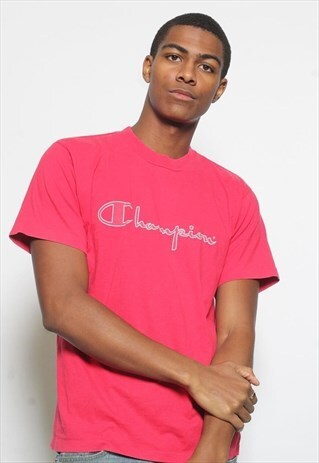 VINTAGE CHAMPION LOGO T-SHIRT PINK