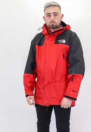 VINTAGE THE NORTH FACE COAT IN RED AND BLACK MEDIUM