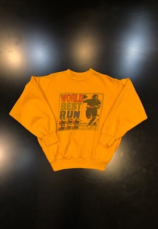 VINTAGE YELLOW PRINTED JUMPER SWEATER