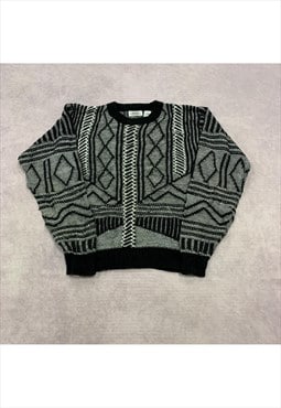 Vintage abstract knitted jumper Men's M