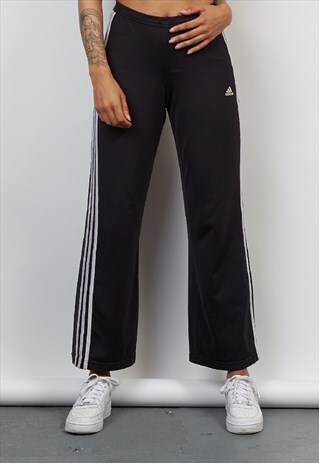 VINTAGE 90'S ADIDAS BLACK WIDE LEG JOGGERS