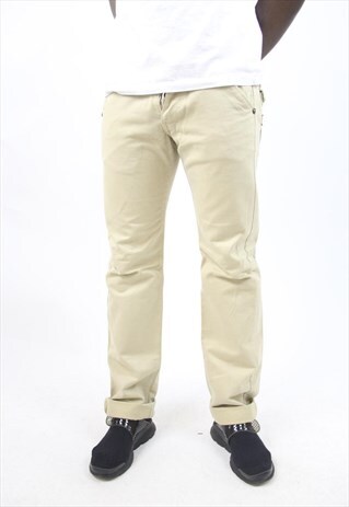VINTAGE COMBAT STYLE BEIGE ITALIAN TROUSERS