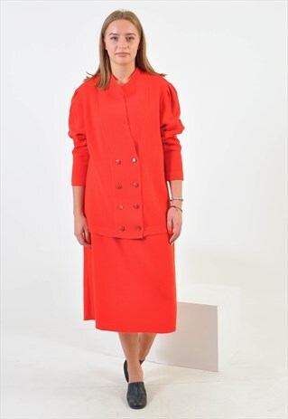 VINTAGE JACKET AND SKIRT CO-ORDINATES IN RED