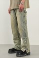 BLUE WASHED CARGO DENIM JEANS PANTS TROUSERS
