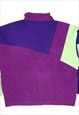 VINTAGE 90'S FILA SWEATSHIRT SKIING QUARTER BUTTON PURPLE,