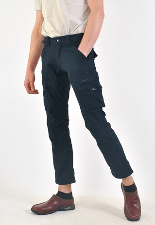 VINTAGE 90S CARGO TROUSERS IN BLACK