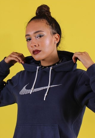 NAVY NIKE EMBROIDERED HOODIE