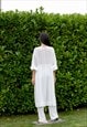 SILK MODEST WHITE DRESS, TRANSPARENT DRESS, SHEER DRESS