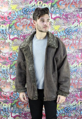 VINTAGE AVIATOR/FLYING JACKET. SHEARLING SHEEP SKIN. UNISEX.