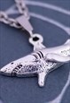 CRW SILVER PEWTER SHARK NECKLACE 